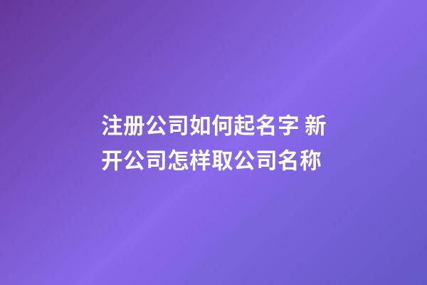注册公司如何起名字 新开公司怎样取公司名称-第1张-公司起名-玄机派
